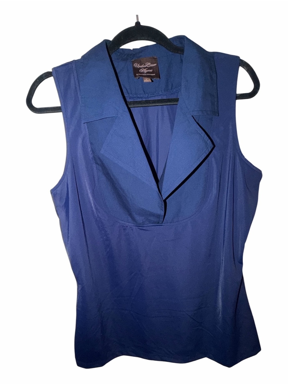 Undercover Deep Blue Sleeveless Collared Camisole